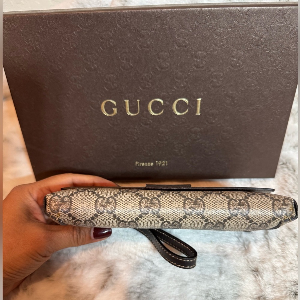Gucci GG Supreme Canvas Clutch – Brown | Unisex | Excellent Condition P0298 - Picture 7 of 12